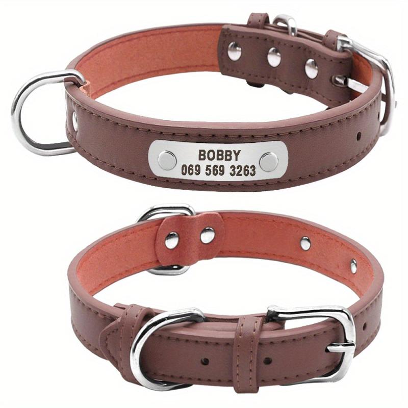 Customized PU Leather Dog Collar for Small, Medium & Large Dogs
