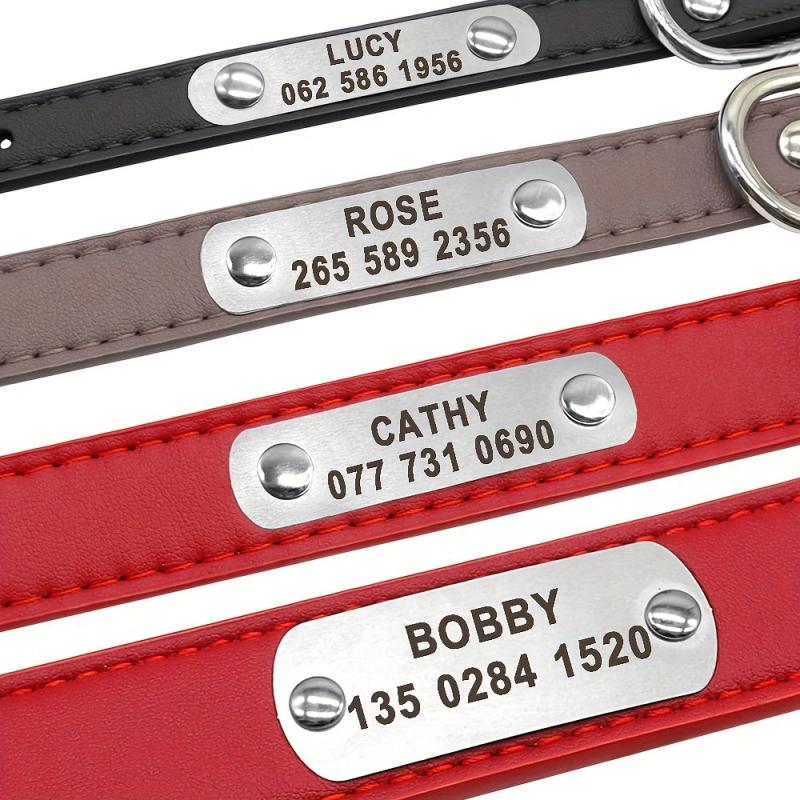 Customized PU Leather Dog Collar for Small, Medium & Large Dogs