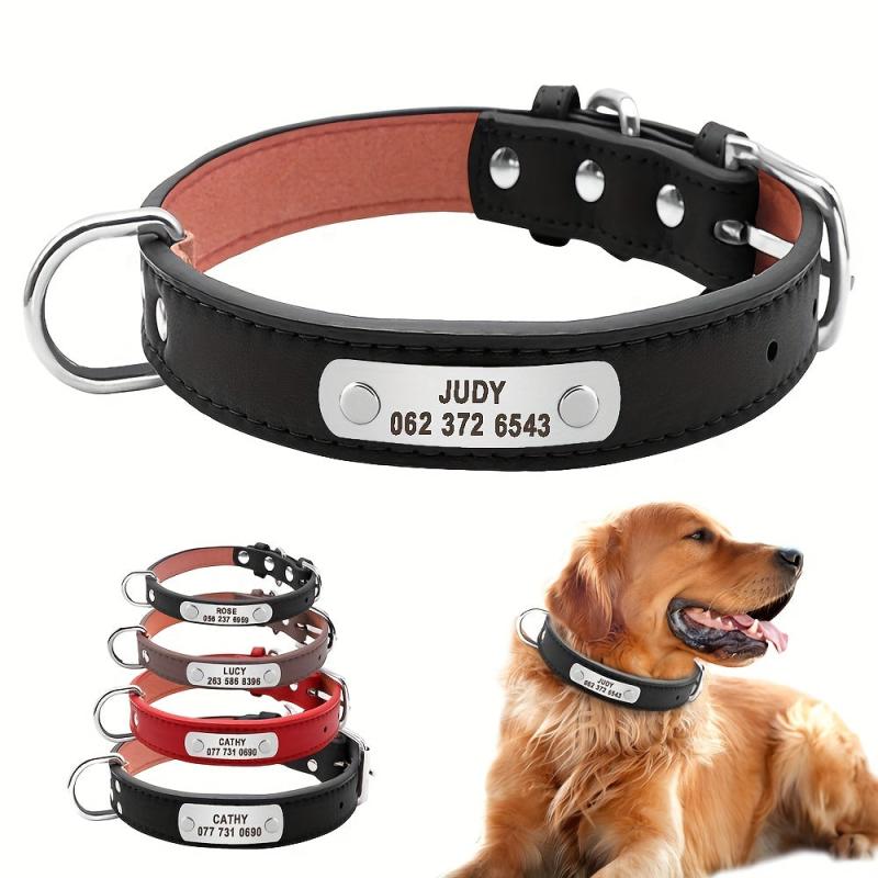 Customized PU Leather Dog Collar for Small, Medium & Large Dogs