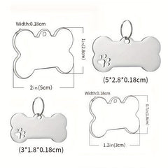 Engraved Dog Bone Shape Name Tags with Phone Number