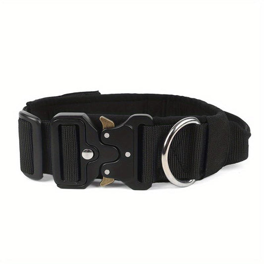Heavy Duty Tactical Dog Collar with Handle for Medium to Large Dogs