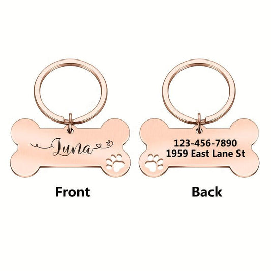 Personalized Pet Tags Steel Nameplates Engraved for Dogs & Cats