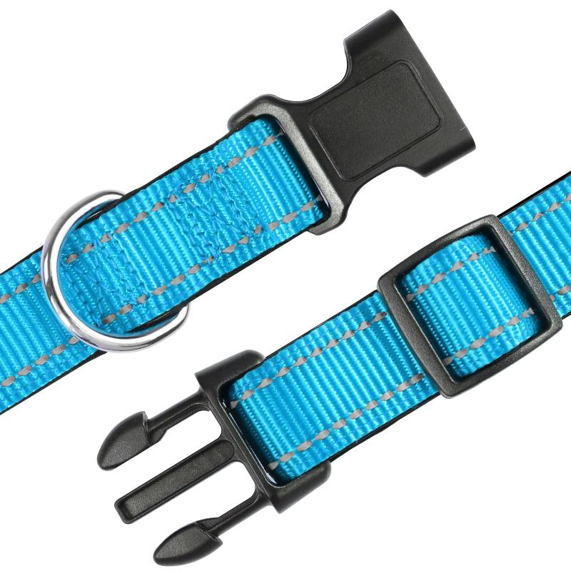 Reflective Pet Leash & Collar Set for Dogs - Adjustable Nylon Collar