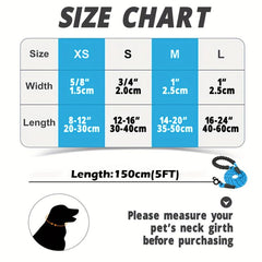 Reflective Pet Leash & Collar Set for Dogs - Adjustable Nylon Collar