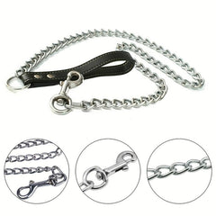 Metal Dog Leash with Padded Handle for Training