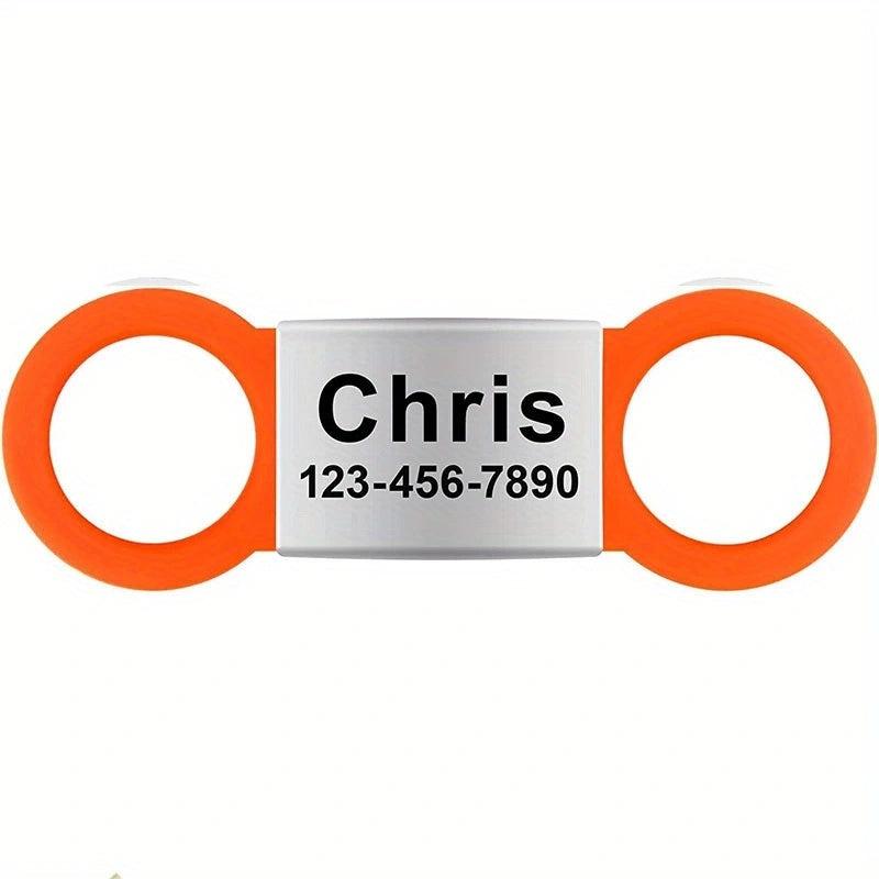 Custom Engraved Slide On Pet ID Tag for Dogs and Cats
