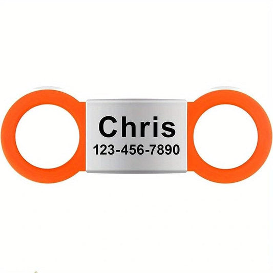 Custom Engraved Slide On Pet ID Tag for Dogs and Cats