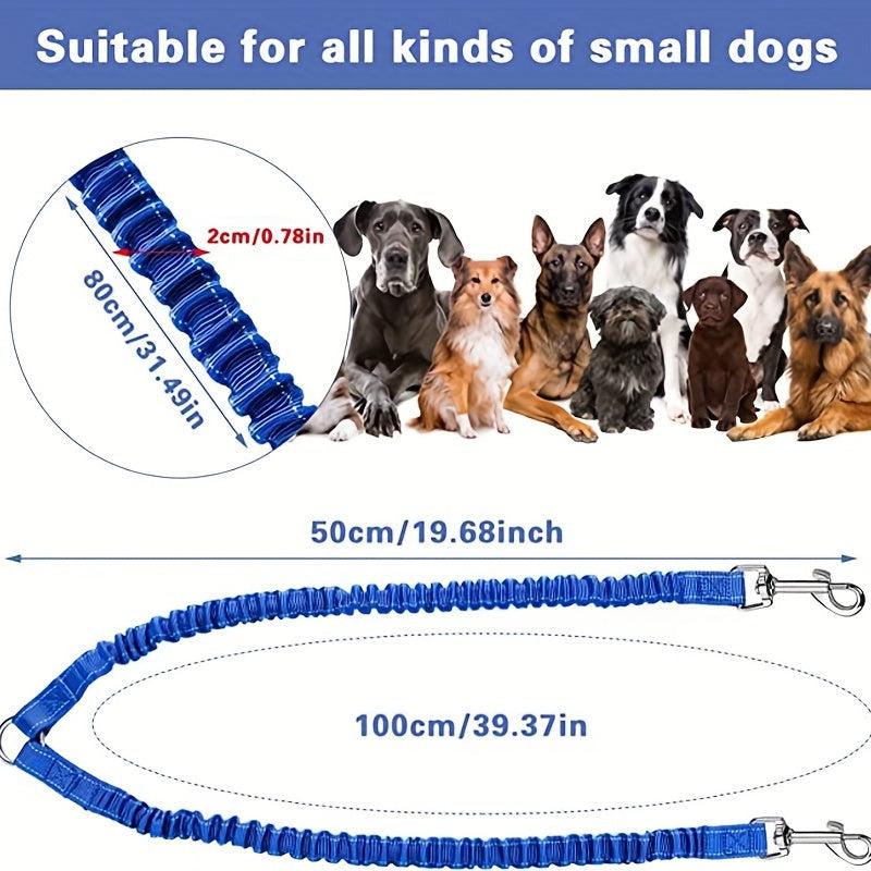 Dual Dog Leash 360 Swivel Rotation No Tangle Splitter Adjustable Length Buckle