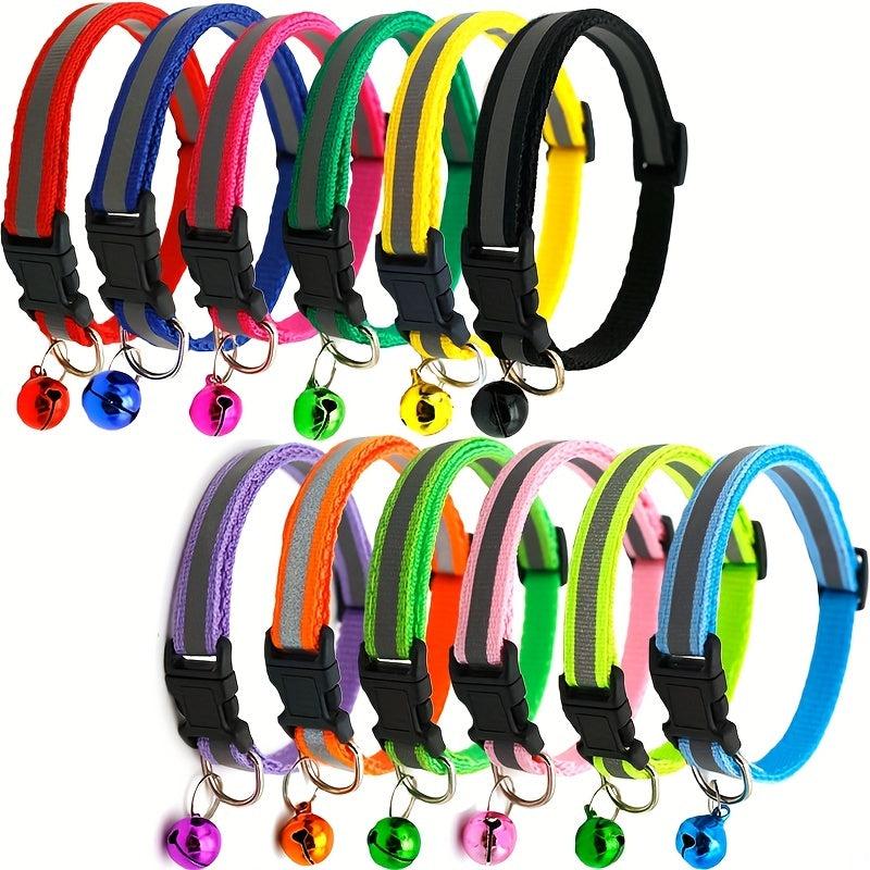 Reflective Pet Collar with Bell for Cats and Dogs - Keep Your Pet Safe