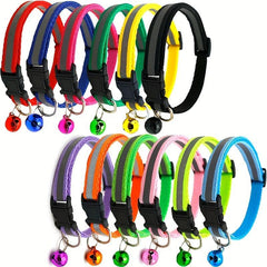 Reflective Pet Collar with Bell for Cats and Dogs - Keep Your Pet Safe