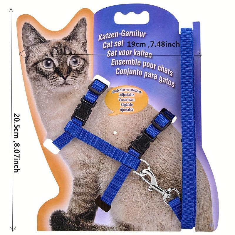 Adjustable Cat Harness & Leash Set for Safe & Secure Outdoor Adventures