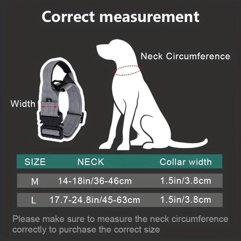 Tactical Training Dog Collar Medium/Large Dogs Nylon Reflective