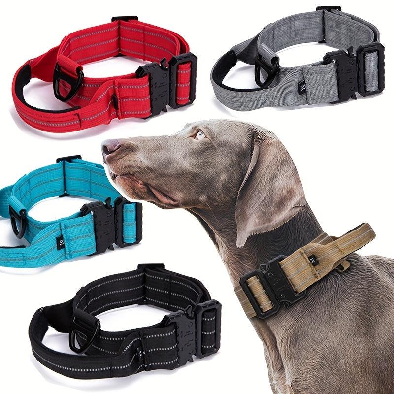 Tactical Training Dog Collar Medium/Large Dogs Nylon Reflective