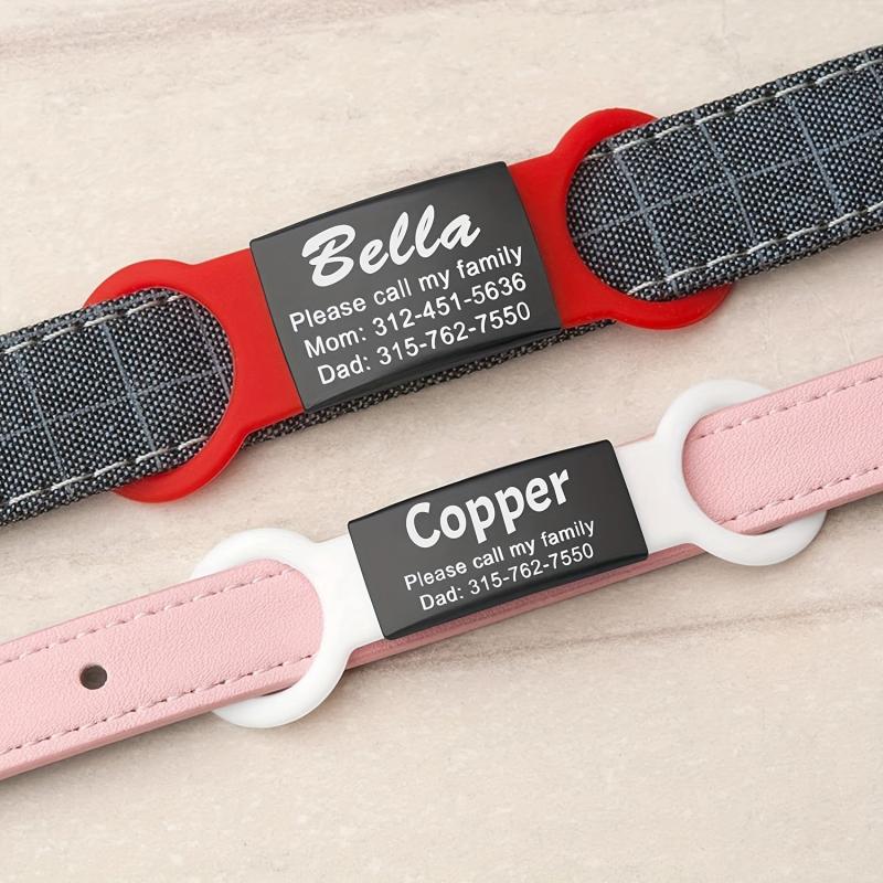 Slide-On Engraved Dog Name Tag No Noise