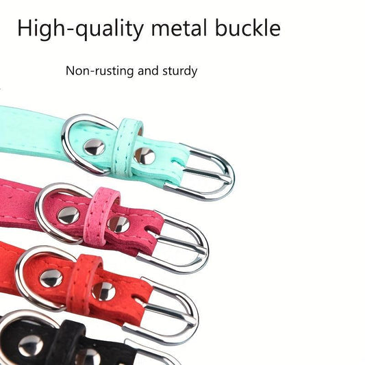 Crown Rhinestone Dog Collar Soft and Strong Adjustable Leather Collar