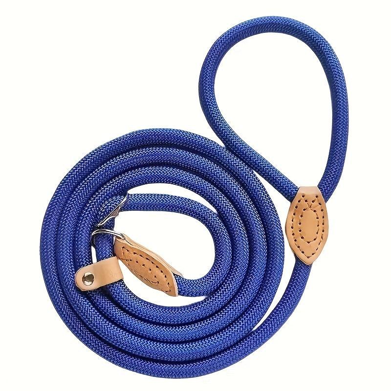 Durable Braided Rope Dog Slip Lead with Snap Hook - Adjustable Leash for Dogs