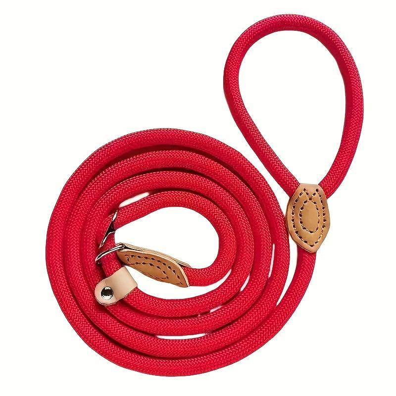 Durable Braided Rope Dog Slip Lead with Snap Hook - Adjustable Leash for Dogs