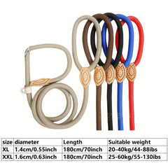 Durable Braided Rope Dog Slip Lead with Snap Hook - Adjustable Leash for Dogs