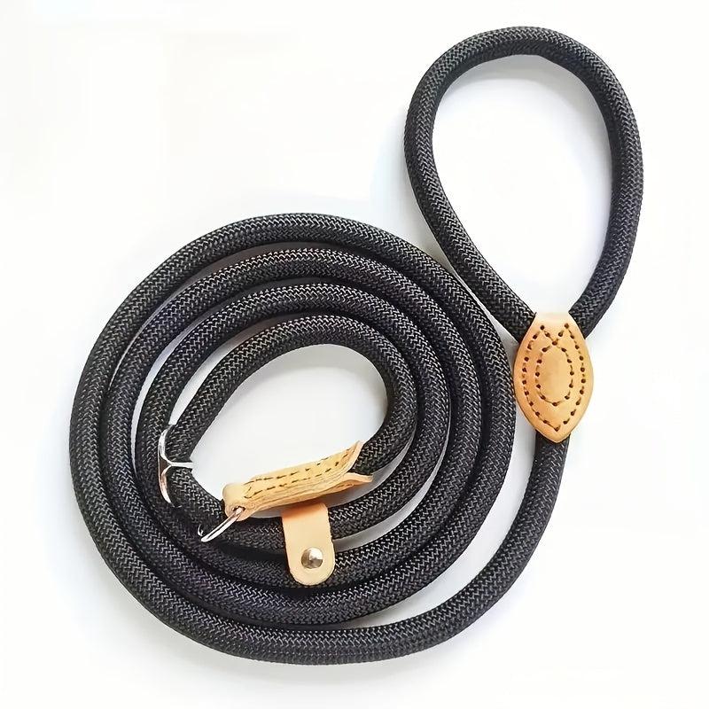 Durable Braided Rope Dog Slip Lead with Snap Hook - Adjustable Leash for Dogs