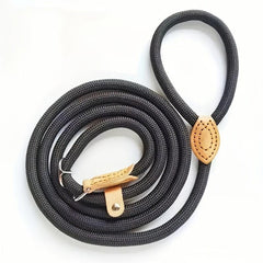 Durable Braided Rope Dog Slip Lead with Snap Hook - Adjustable Leash for Dogs