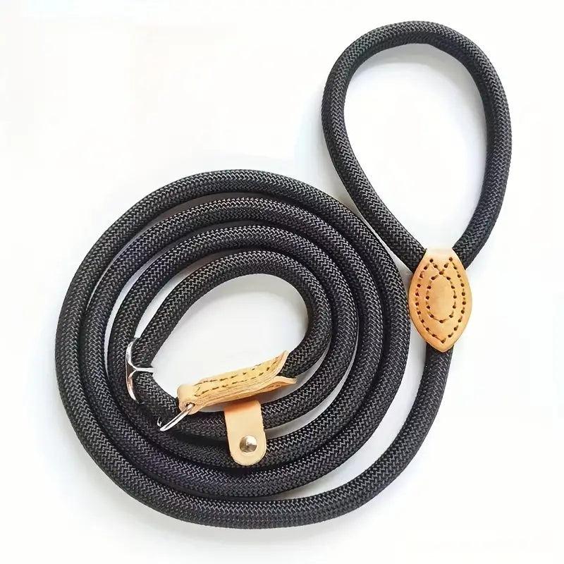 Durable Braided Rope Dog Slip Lead with Snap Hook - Adjustable Leash for Dogs