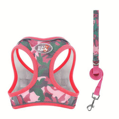 Camouflage Dog Chest Strap Mesh Vest Harness for Small and Medium Dogs