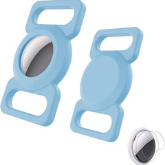 2pcs Dog Collar Holder With Air Tag Silicone Cat Pet Collar Loop Holder