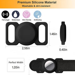 2pcs Dog Collar Holder With Air Tag Silicone Cat Pet Collar Loop Holder
