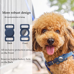 2pcs Dog Collar Holder With Air Tag Silicone Cat Pet Collar Loop Holder