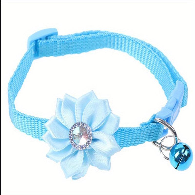 Adjustable Cat Collar with Bell and Pearl - Stylish Pet Accessory