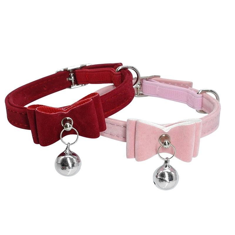 Cute Velvet Bow Collar for Small Pets