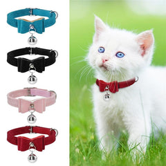 Cute Velvet Bow Collar for Small Pets