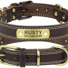 Custom Engraved Heavy Duty Dog Collar with Nameplate
