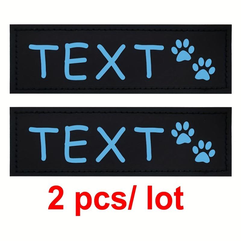 Personalized Dog Harness Patches - Custom Name and Number Tags Options