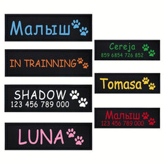 Personalized Dog Harness Patches - Custom Name and Number Tags Options