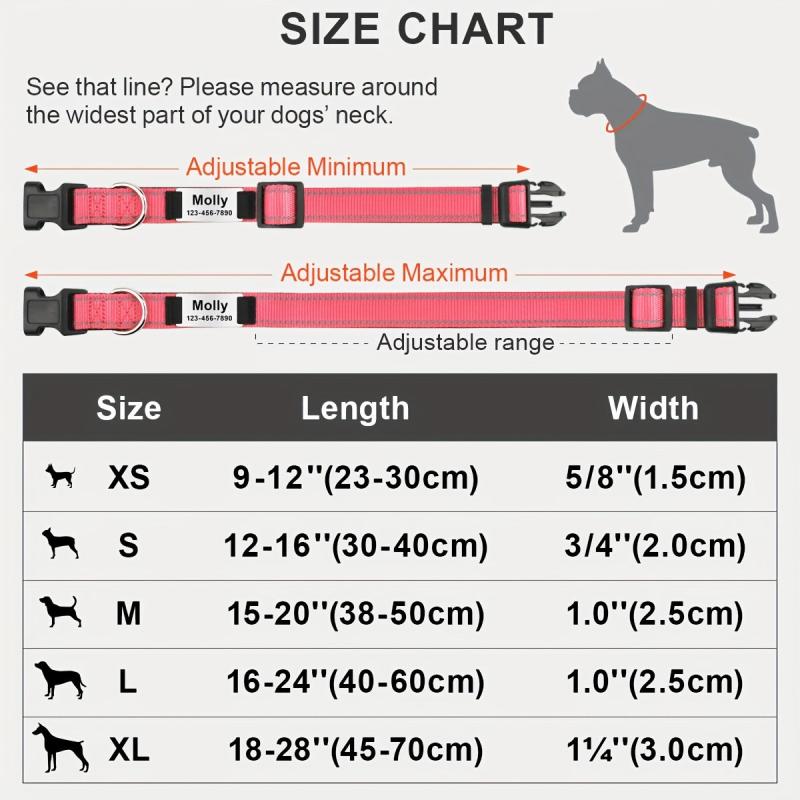 Reflective Neoprene Dog Collar Personalized Small
