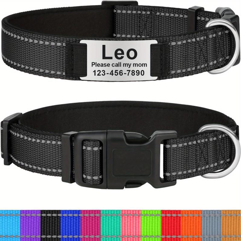 Reflective Neoprene Dog Collar Personalized Small