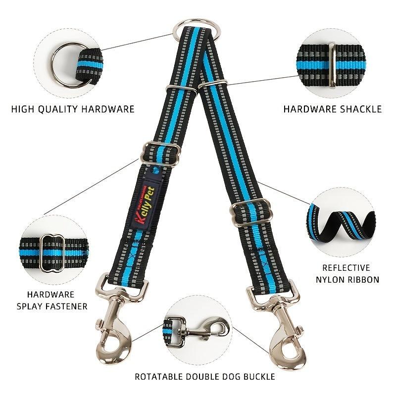 No Tangle Double Dog Leash Reflective for Outdoor Safety