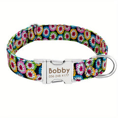 Personalized Dog Collars Customized Metal Buckle Soft Padded Nylon