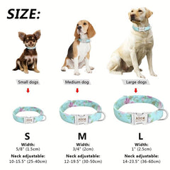 Personalized Dog Collars Customized Metal Buckle Soft Padded Nylon