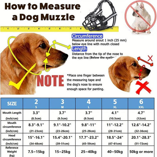 Silicone Basket Muzzle For Dogs Prevent Biting and Chewing