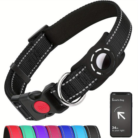 Taglory Reflective Dog Collar with AirTag Holder for Safety