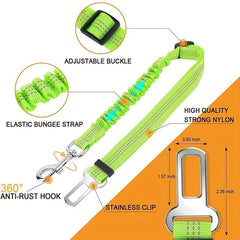 Adjustable Pet Car Seat Belt for Dogs and Cats with Reflective Strip