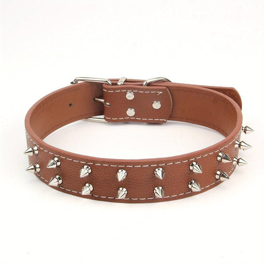 Spiked Studded Leather Dog Collar for Medium/Large Dogs Punk Style