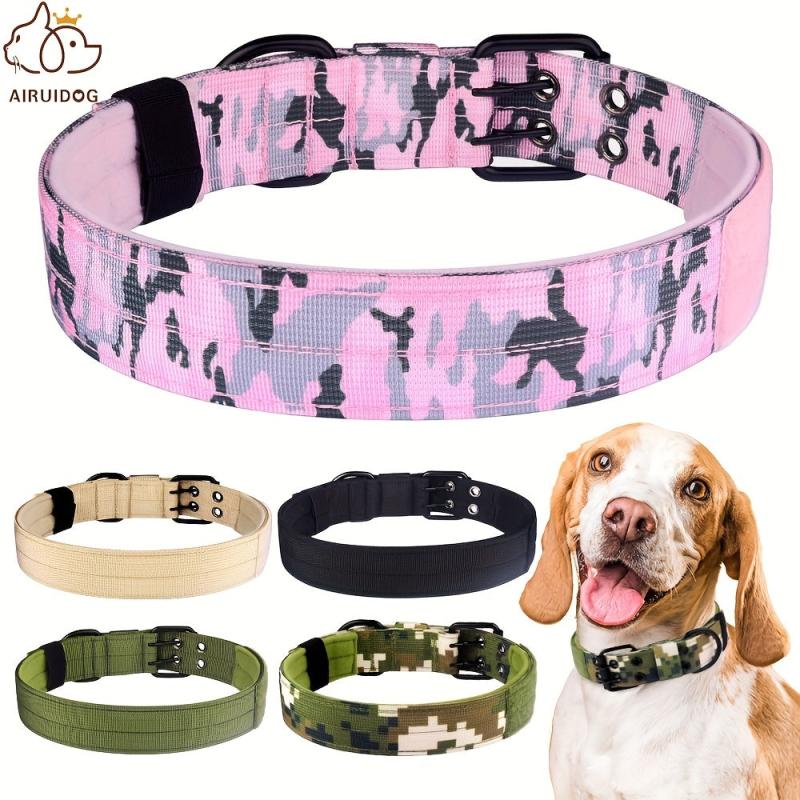 Tactical Camo Dog Collar Adjustable Durable Collar For Medium Large Dog