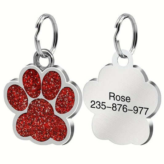 Customizable Dog Paw Shape Engraving Pet ID Tag
