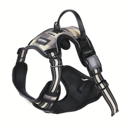 Adjustable Reflective Dog Harness Red Christmas Festivals