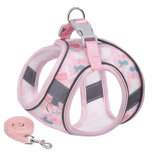 Mesh Reflective Pet Harness Durable Dog Vest Harness With Leash