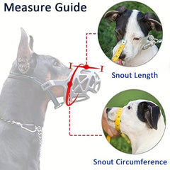 Dog Mouth Mask Adjustable Breathable Small Medium Large