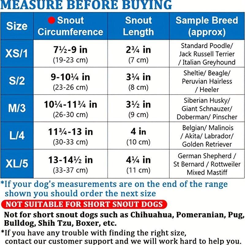 Dog Mouth Mask Adjustable Breathable Small Medium Large